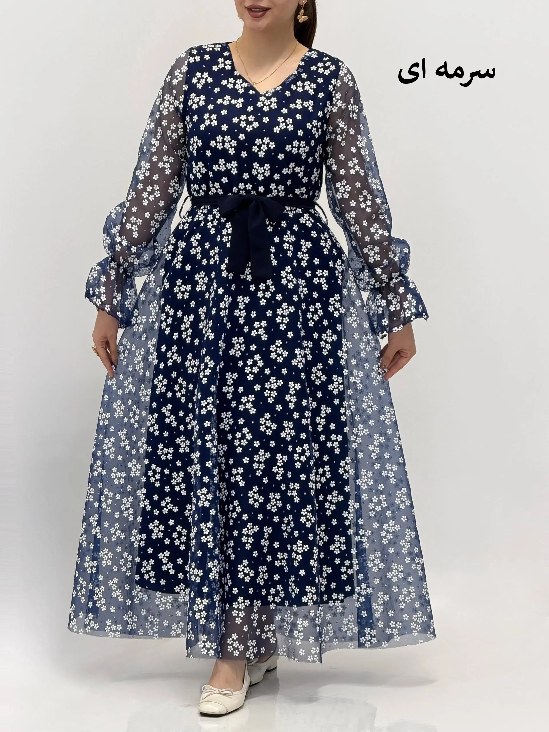 3844-پیراهن ماکسی بابونه